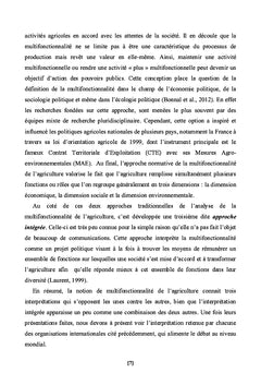 Revue des débats sur la Multifonctionnalité de l'agriculture
