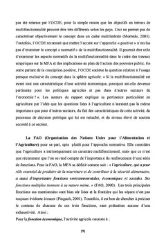 Revue des débats sur la Multifonctionnalité de l'agriculture