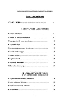 Méthodologie de recherche d'un projet pédagogique