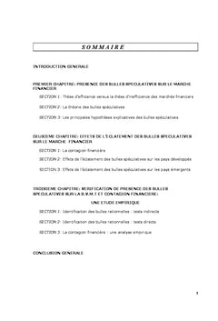 Bulles speculatives et contagion financiere: cas de la B.V.M.T