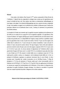 Diagnostic du mode de gestion de la fertilite du sols A Bas Coursin II