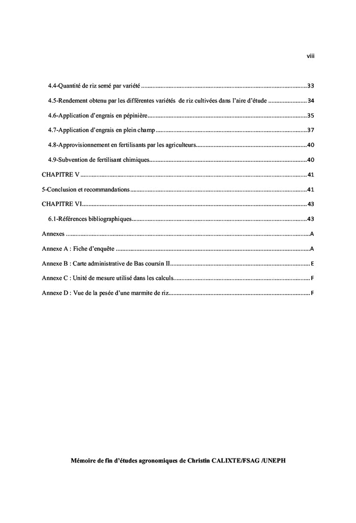 Diagnostic du mode de gestion de la fertilite du sols A Bas Coursin II