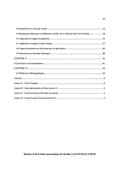 Diagnostic du mode de gestion de la fertilite du sols A Bas Coursin II