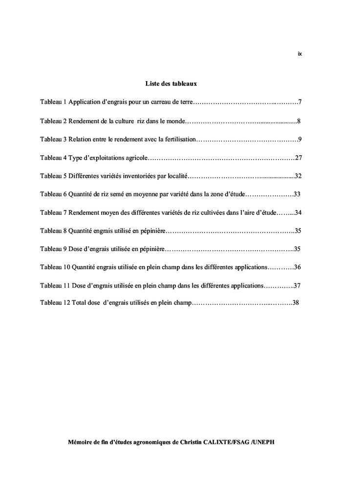 Diagnostic du mode de gestion de la fertilite du sols A Bas Coursin II