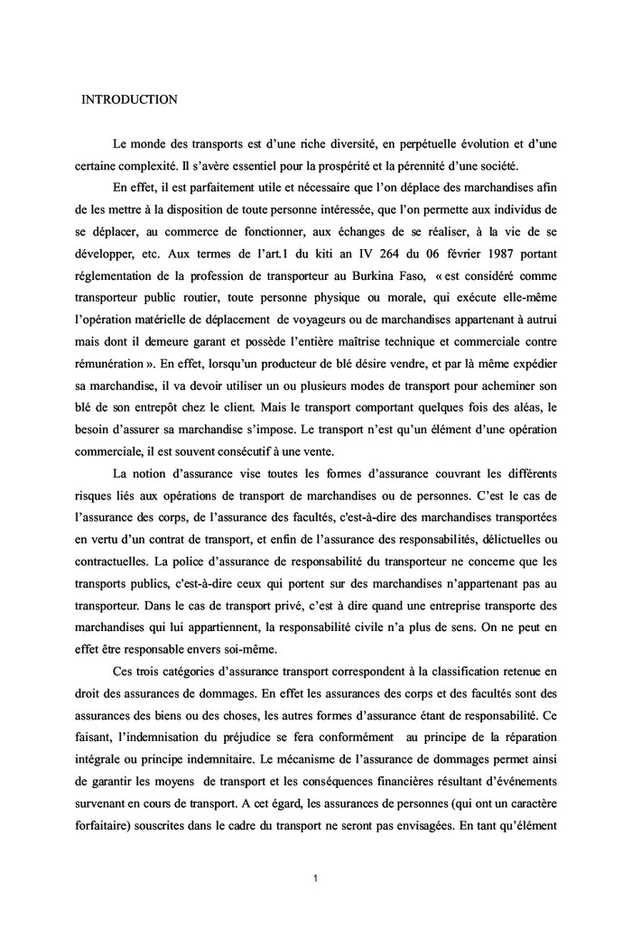 L'assurance de responsabilité civile du transporteur de marchandises