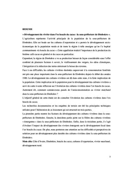 Developpement du vivrier dans l'ex boucle du cacao, cote d'ivoire