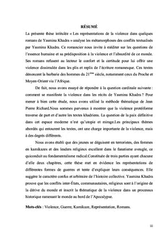 Les représentations de la violence