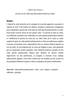 Gérer Les Crises
