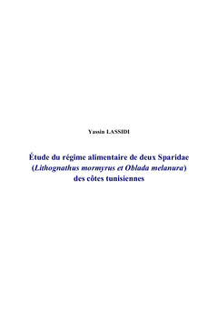 Etude du regime alimentaire de deux Sparidae dans le Golf de Tunis