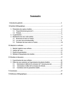 Effet des eaux usees sur la germination des graines