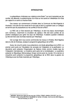 LA RÉPUBLIQUE DÉMOCRATIQUE DU CONGO ET L'ATLANTIQUE