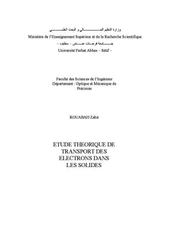 Etude theorique de transport des electrons dans les solides