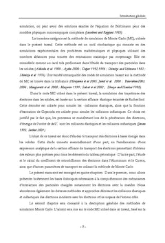 Etude theorique de transport des electrons dans les solides