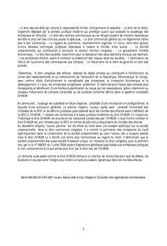 La société unipersonnelle dans l'ordre juridique congolais