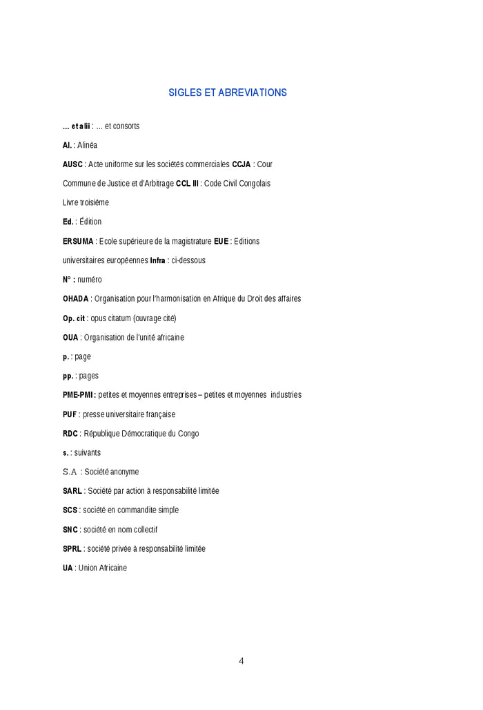 La société unipersonnelle dans l'ordre juridique congolais