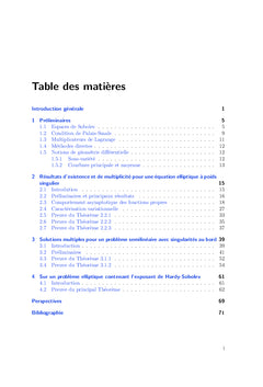 Problèmes elliptiques non linéaire singuliers