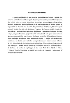 Le phénomène: petite prostitution en RDC