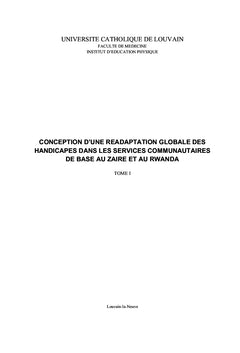 Readaptation socioprofessionnelle au Congo Kinshasa et Rwanda