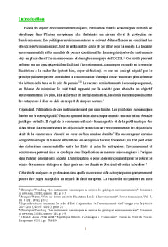 La fiscalité environnementale et les aides d'Etat