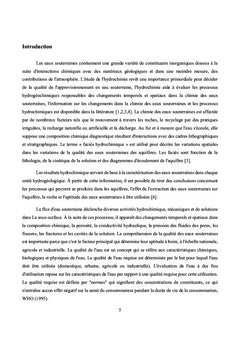 Hydrochimies des eaux souterraines