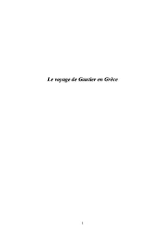Le voyage de Gautier en Grèce