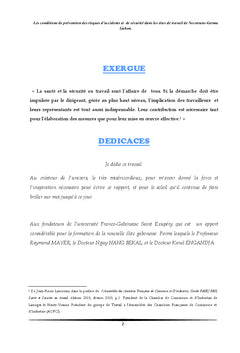 Enquete et mesures de prevention des risques d'accidents et securite
