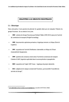 Enquete et mesures de prevention des risques d'accidents et securite