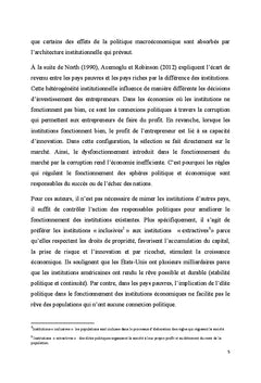 Institution, investissements et croissance dans l'UeMOA