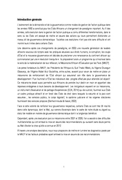 Les Enjeux de la Gouvernance au Mali