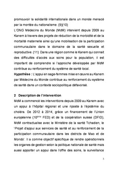 Gouvernance des ressources humaines en sante au Kanem