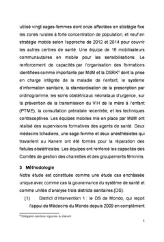 Gouvernance des ressources humaines en sante au Kanem