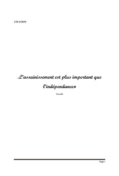 Evaluation de la gestion des infrastrucures wash