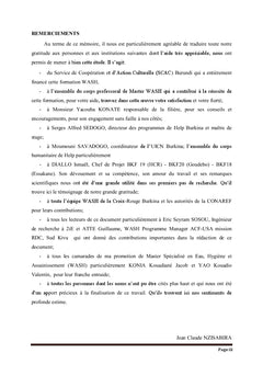 Evaluation de la gestion des infrastrucures wash