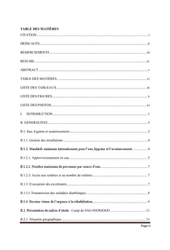 Evaluation de la gestion des infrastrucures wash