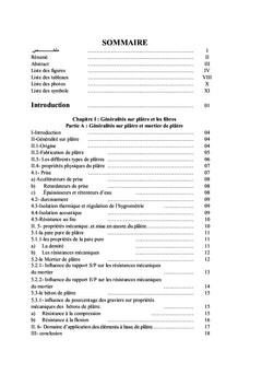 Le mortier de plâtre renforcé par des fibres de palmier dattier