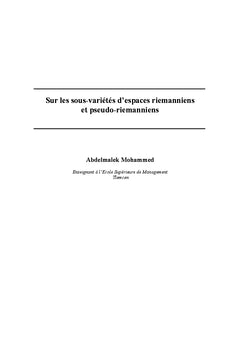 Sur les sous variétés d'espaces riemannien et pseudoriemannien