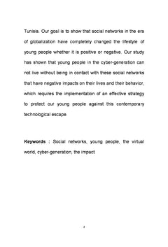 Les impacts des reseaux sociaux numeriques sur les jeunes en Tunisie