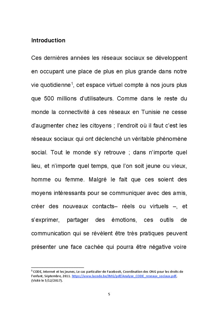 Les impacts des reseaux sociaux numeriques sur les jeunes en Tunisie