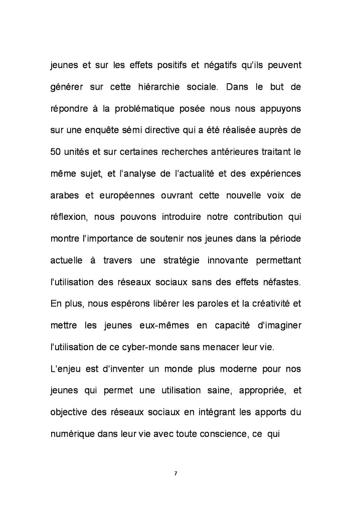 Les impacts des reseaux sociaux numeriques sur les jeunes en Tunisie