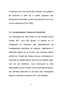 Les impacts des reseaux sociaux numeriques sur les jeunes en Tunisie