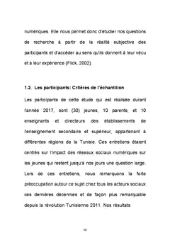 Les impacts des reseaux sociaux numeriques sur les jeunes en Tunisie