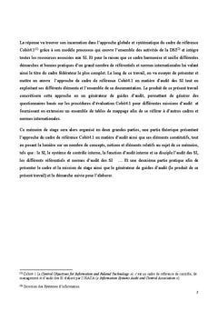 Audit des systèmes d'information: mise en oeuvre de l'approche Cobit4.1