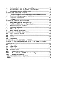 Évaluation de l'Impact des Activités de Sécurité Alimentaire et Nutritionnelle