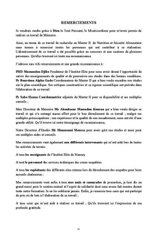 Évaluation de l'Impact des Activités de Sécurité Alimentaire et Nutritionnelle