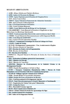 Évaluation de l'Impact des Activités de Sécurité Alimentaire et Nutritionnelle
