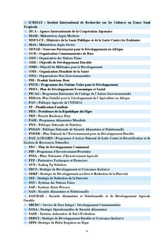 Évaluation de l'Impact des Activités de Sécurité Alimentaire et Nutritionnelle