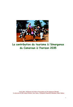 La contribution du tourisme à l'émergence du Cameroun à l'horizon 2035