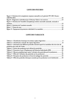 Evaluation des produits phytosanitaires et des doses utilisees en cultures maraîcheres