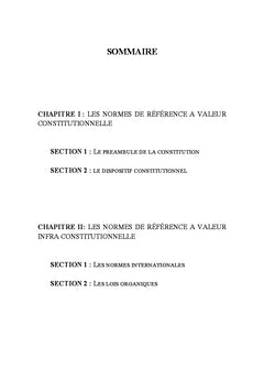 Les normes de référence du contrôle de la constitutionnalité