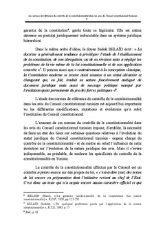 Les normes de référence du contrôle de la constitutionnalité